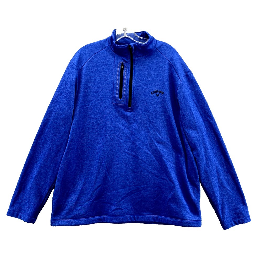 Callaway Golf Sweater Mens Large Blue 1/4 Zip Gorpcore Preppy Performance Sports